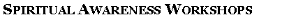 Text Box: Spiritual Awareness Workshops